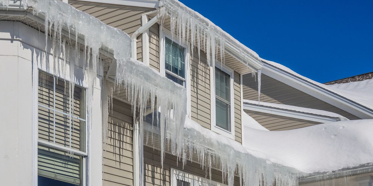 A House With Ice From Roof