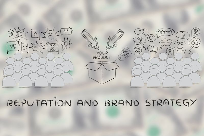 Reputation & brand strategy: people divided in 2 sections with opposite opinions about a product