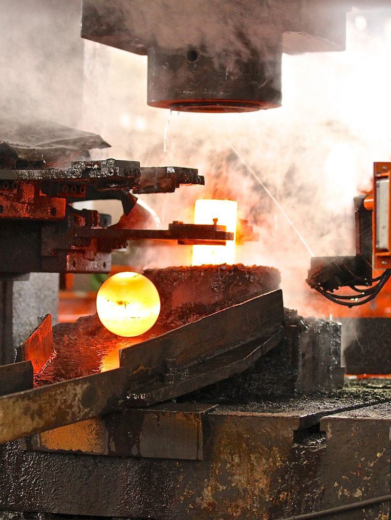 automatic hot stamping process of grinding balls of round billet