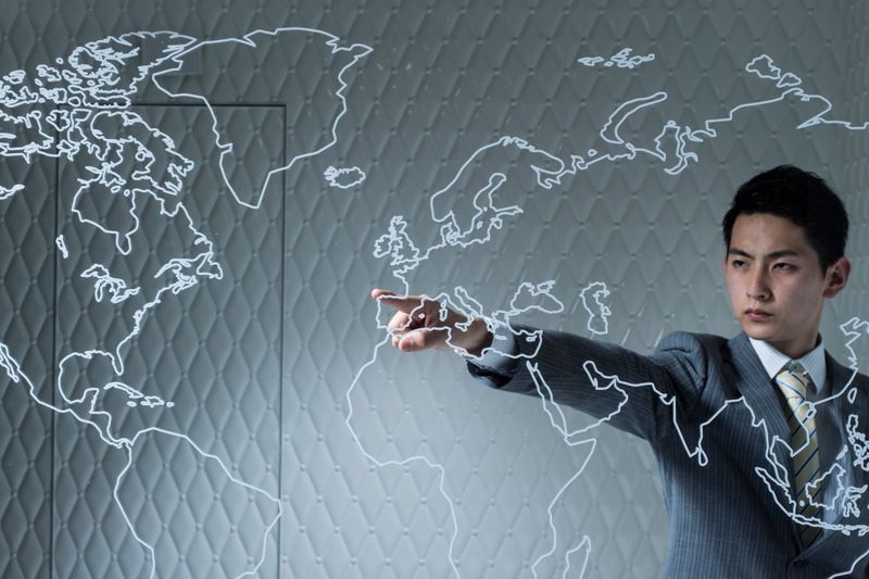 Businessman which determines the next trade to country