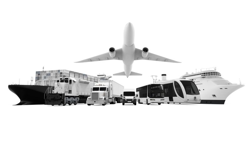 Transportation Vehicles isolated on white background. 3D render