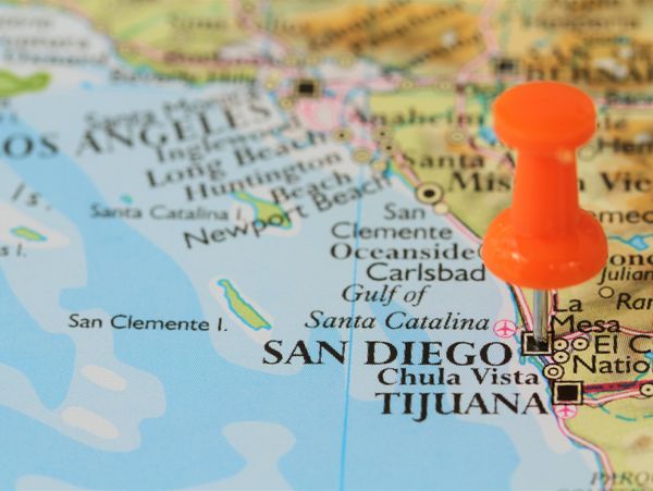 An orange pin marks San Diego and highlights Chula Vista on a map of Southern California.