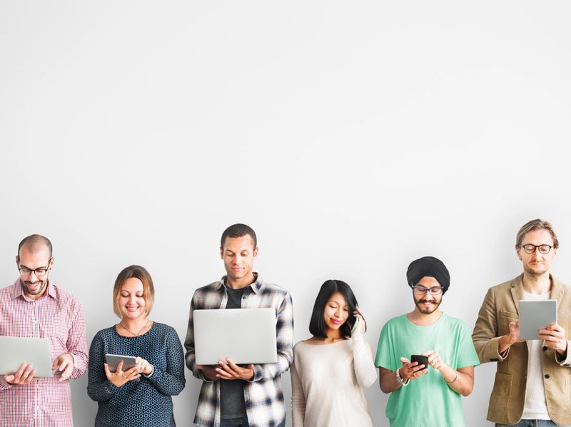 Group of People Connection Digital Device Concept