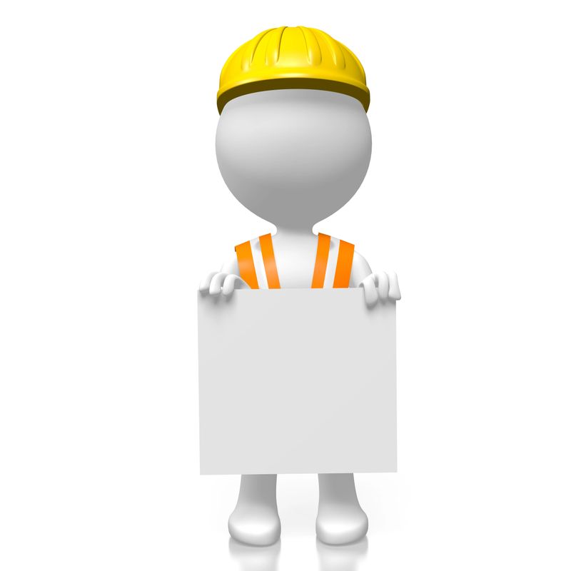 3D worker on white background - great for topics like construction works, service etc.