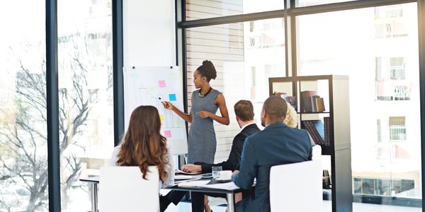 People in group career coaching 