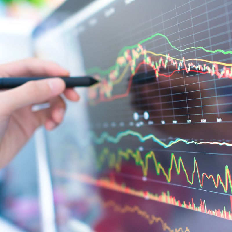 Business Analysis stock market and finance economic in office