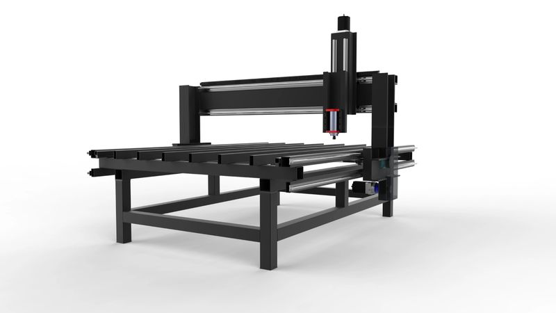 CNC machine isolated on the white background.