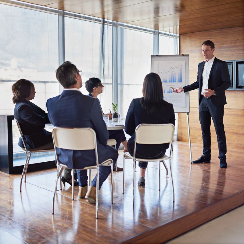 Shot of a businessman giving a presentation in the boardroom
