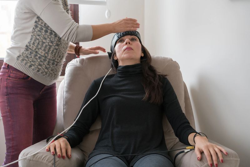 Neuro feedback patient being tested by doctor