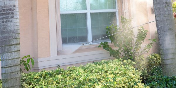 House being pressure washed