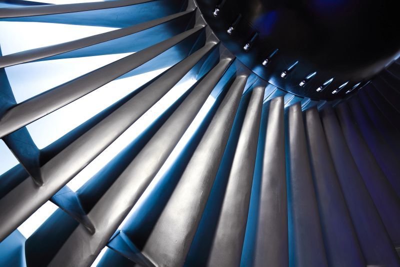 Turbo-jet engine of the plane on close up