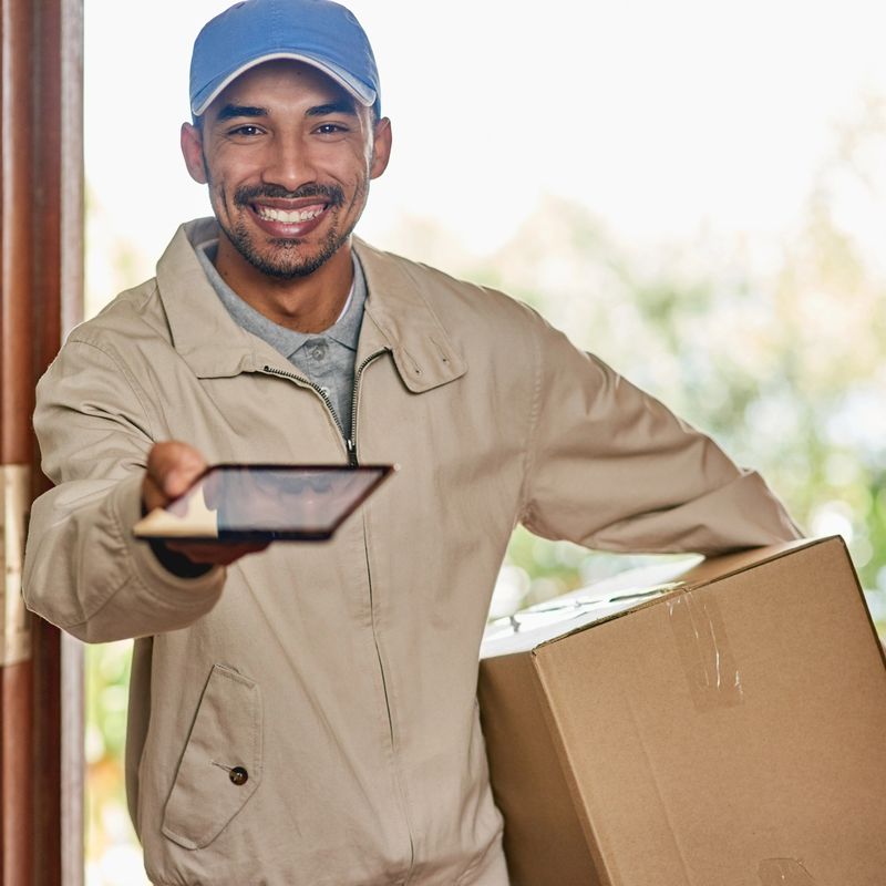 Cropped portrait of a handsome young man delivering your package