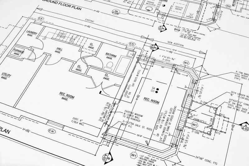 house renovation blueprint showing basement floor plan