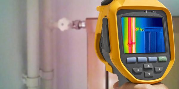 alt="Tapped Out Plumbing technician performing leak detection with advanced equipment in Denton TX"
