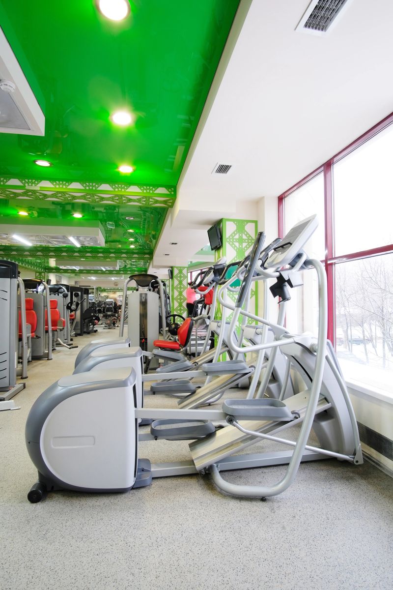 Interior of a fitness hall with fitness equipment