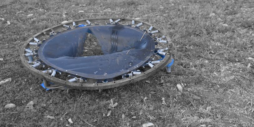 Old backyard trampoline ready for
disassembly and removal by DGT Junk
Removal in the East Valley