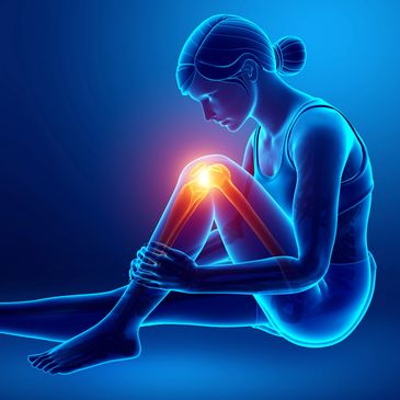 Knee pain, tendon irritation, stiffness, and movement-related discomfort.