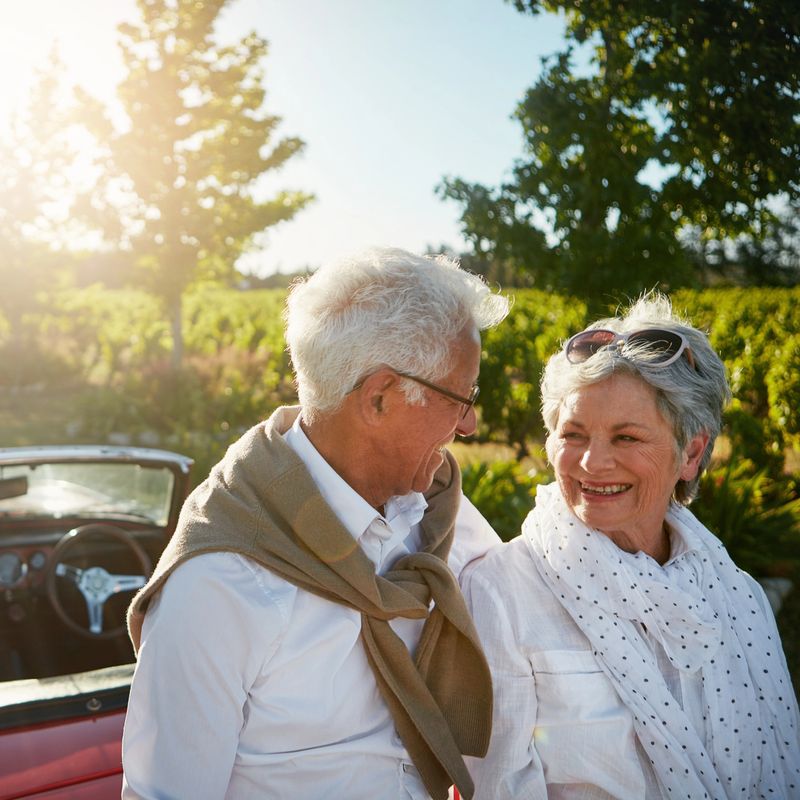 Shot of a senior couple going on a road trip