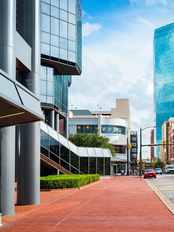 Dallas business district architecture near key corporate event venues.