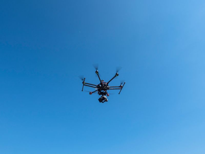 Flying with an octocopter for video and photo productions
