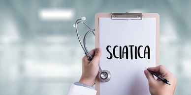 alt="Clipboard reads Sciatica"