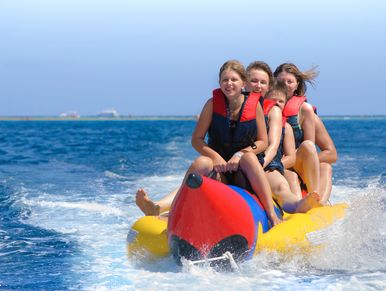 Family Banana Boat rides in the maldives