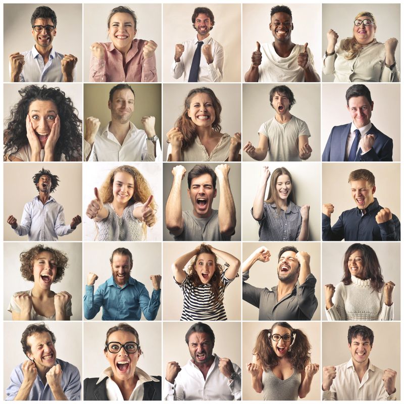 Portraits of people who are celebrating their success