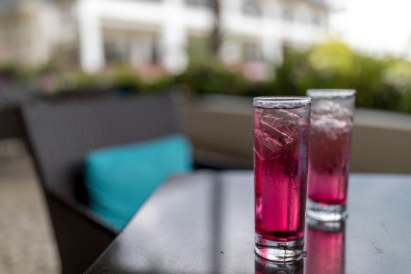 Fizzy pink cocktails.