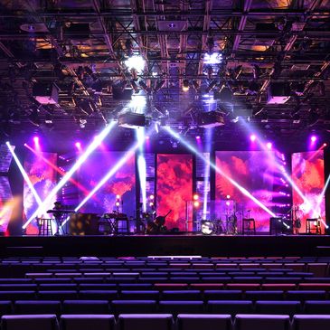 Church LED Video Wall with Stage Lighting
