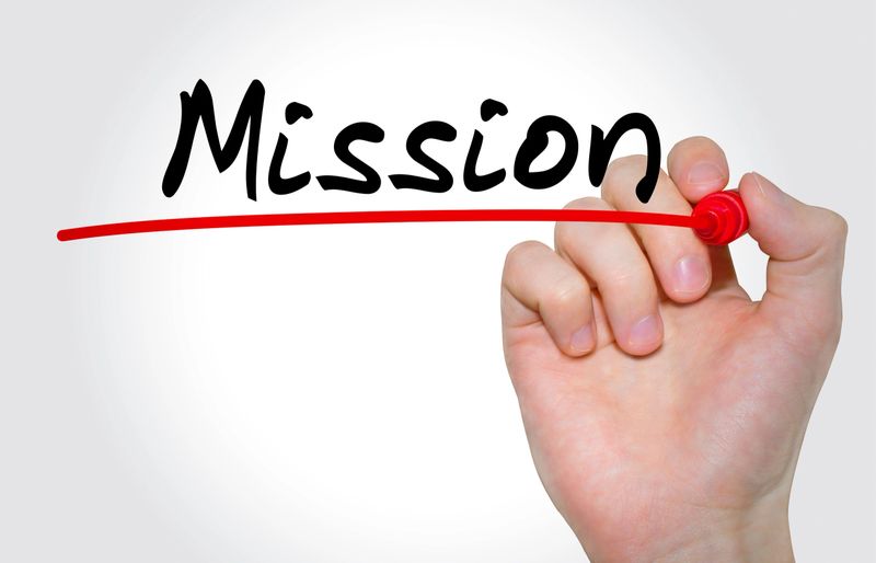 Hand writing inscription Mission with marker, concept