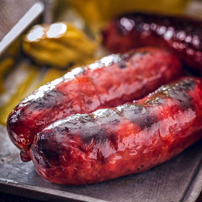 Spicy Chorizo Sausages with mustard