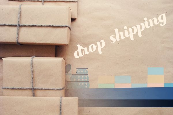 Packages and shipping icon with 'drop shipping' text.