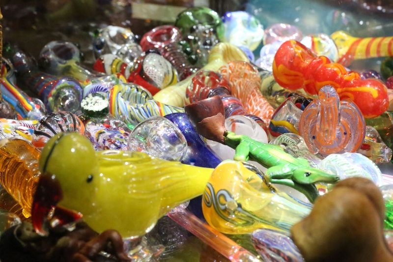 colorful glass bongs
