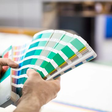 Colleague refering to pantone book