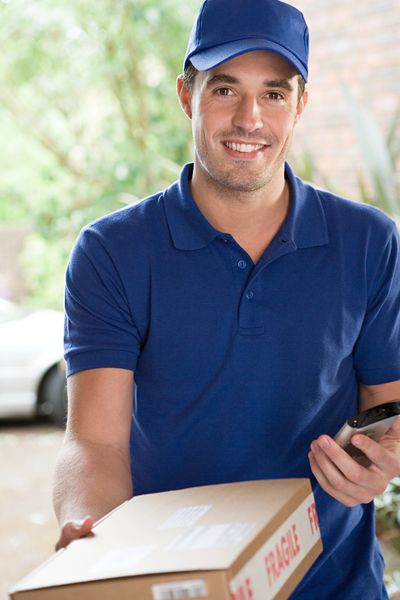 Courier collecting same day with a smile 