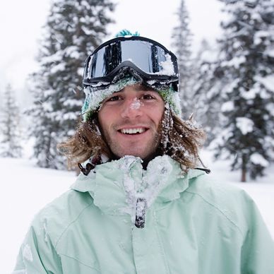 skier smiling 