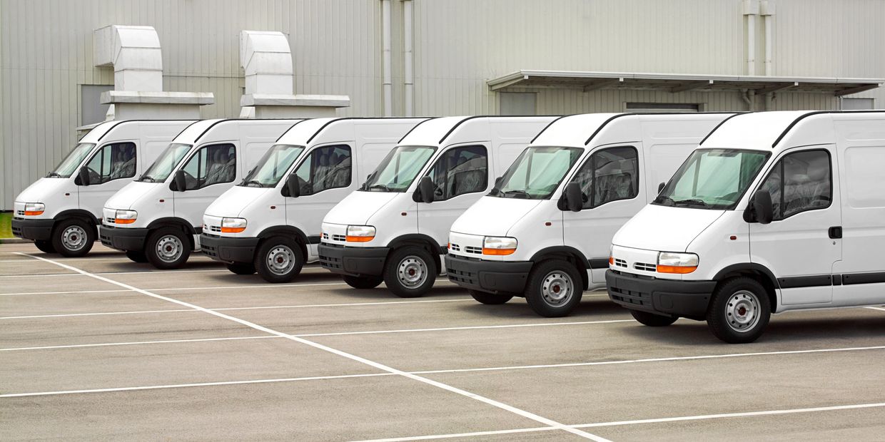 Fleet of vehicles waiting for decal installation in salt lake city utah