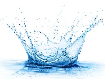 Blue water splash in a crown shape.