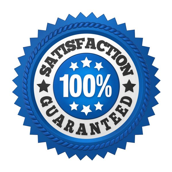 badge that states we offer 100% guarantee for all of our house cleaning and floor cleaning services