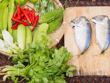 fresh organic vegetables, herbs, fish, aquaponics hydroponics