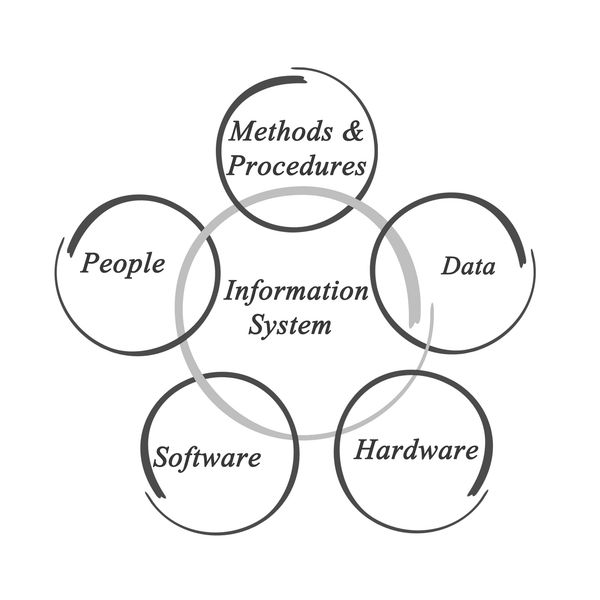 Diagram showing key components of an Information System.
