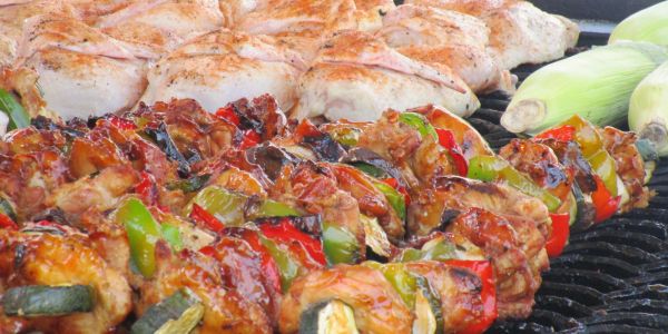 BBQ chicken and vegetables 