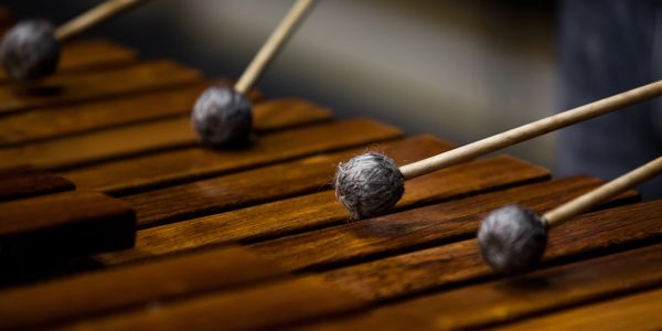 Playing a marimba