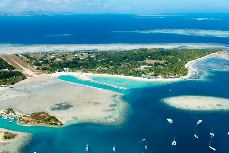 Remote tropical island in Fiji.