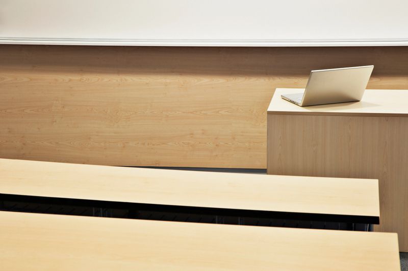 Laptop in modern conference room