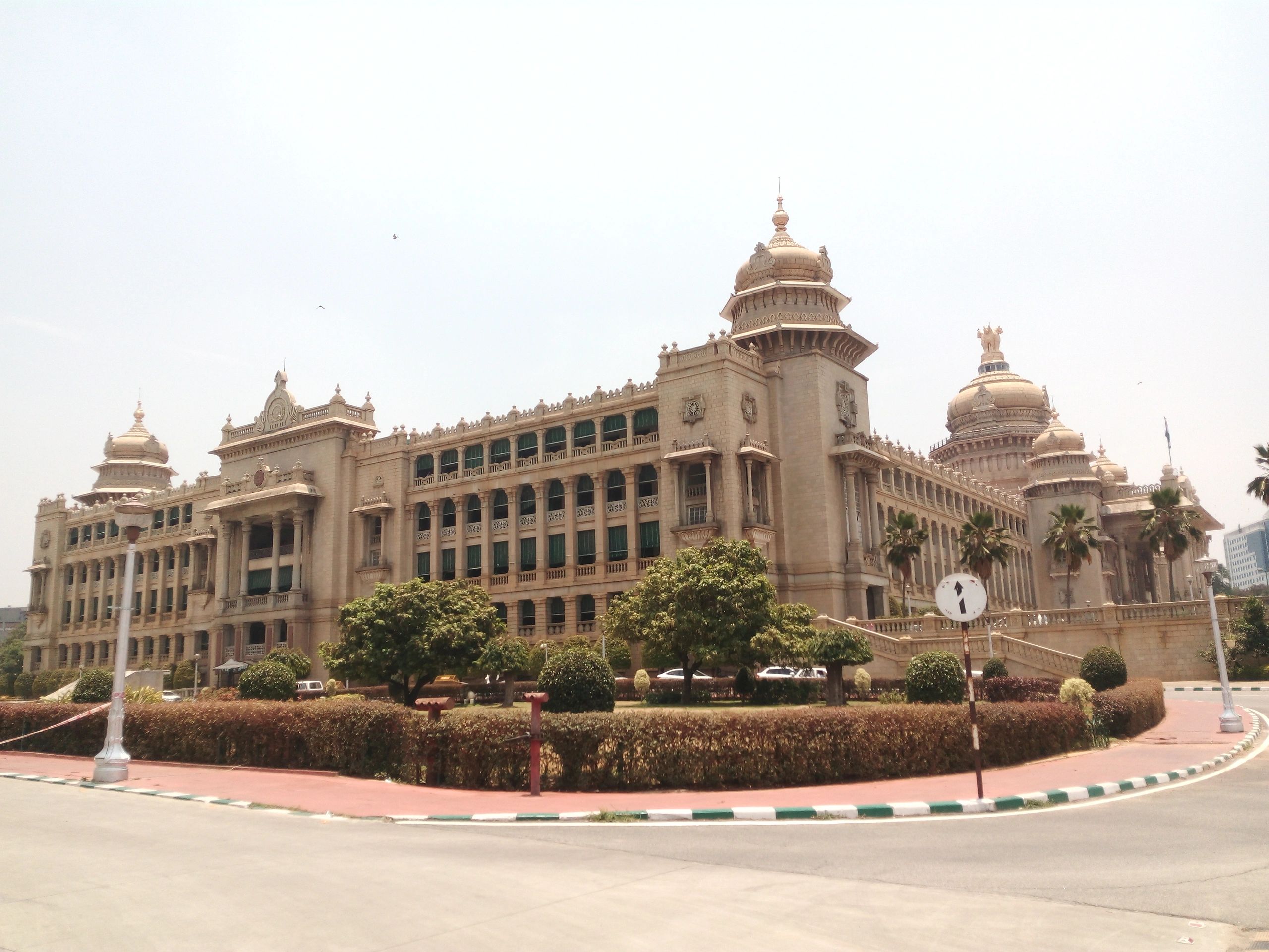 Vidhan Soudha is the dravidian style built , current senate house of the State of Karnataka.