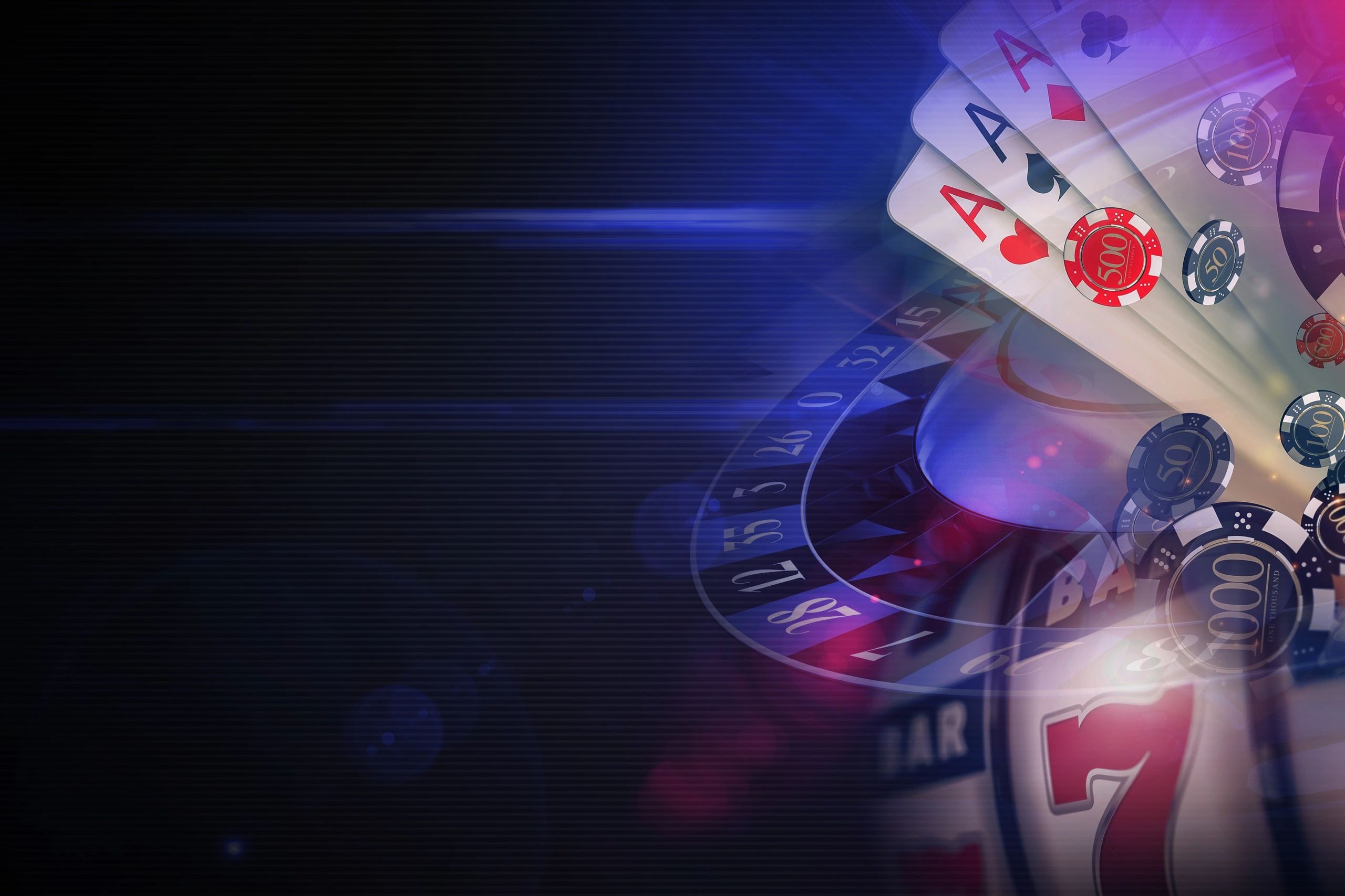 Casino-themed image with cards and chips.