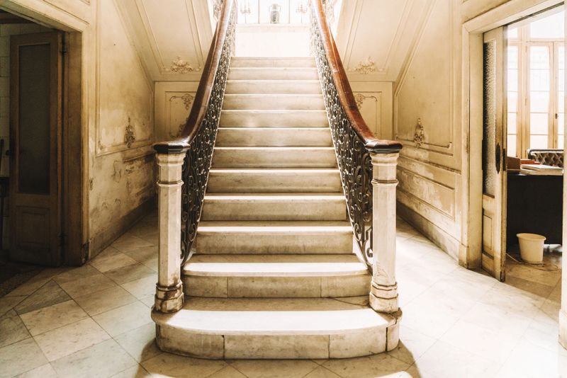 Marble  Staircase of a Colonial Villa in Havana, Cuba