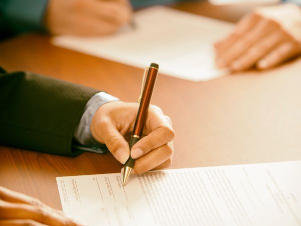 Notarizing and signing documents 