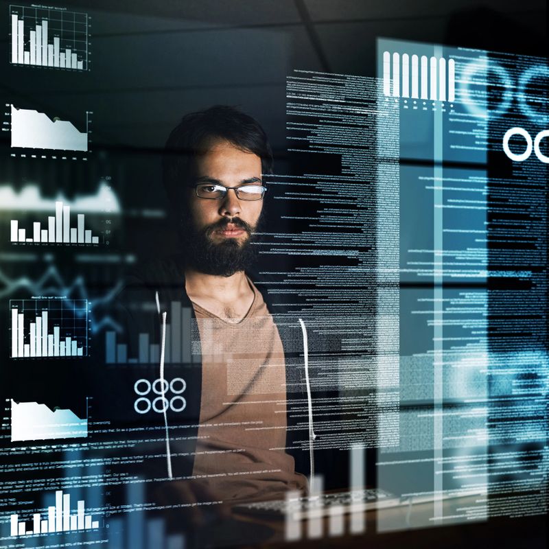 Cropped shot of a young computer programmer working on source code